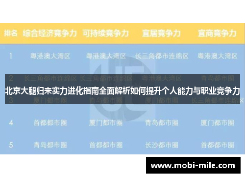 北京大腿归来实力进化指南全面解析如何提升个人能力与职业竞争力 北京大腿归来实力进化指南全面解析如何提升个人能力与职业竞争力