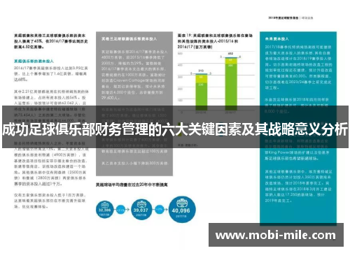 成功足球俱乐部财务管理的六大关键因素及其战略意义分析 成功足球俱乐部财务管理的六大关键因素及其战略意义分析